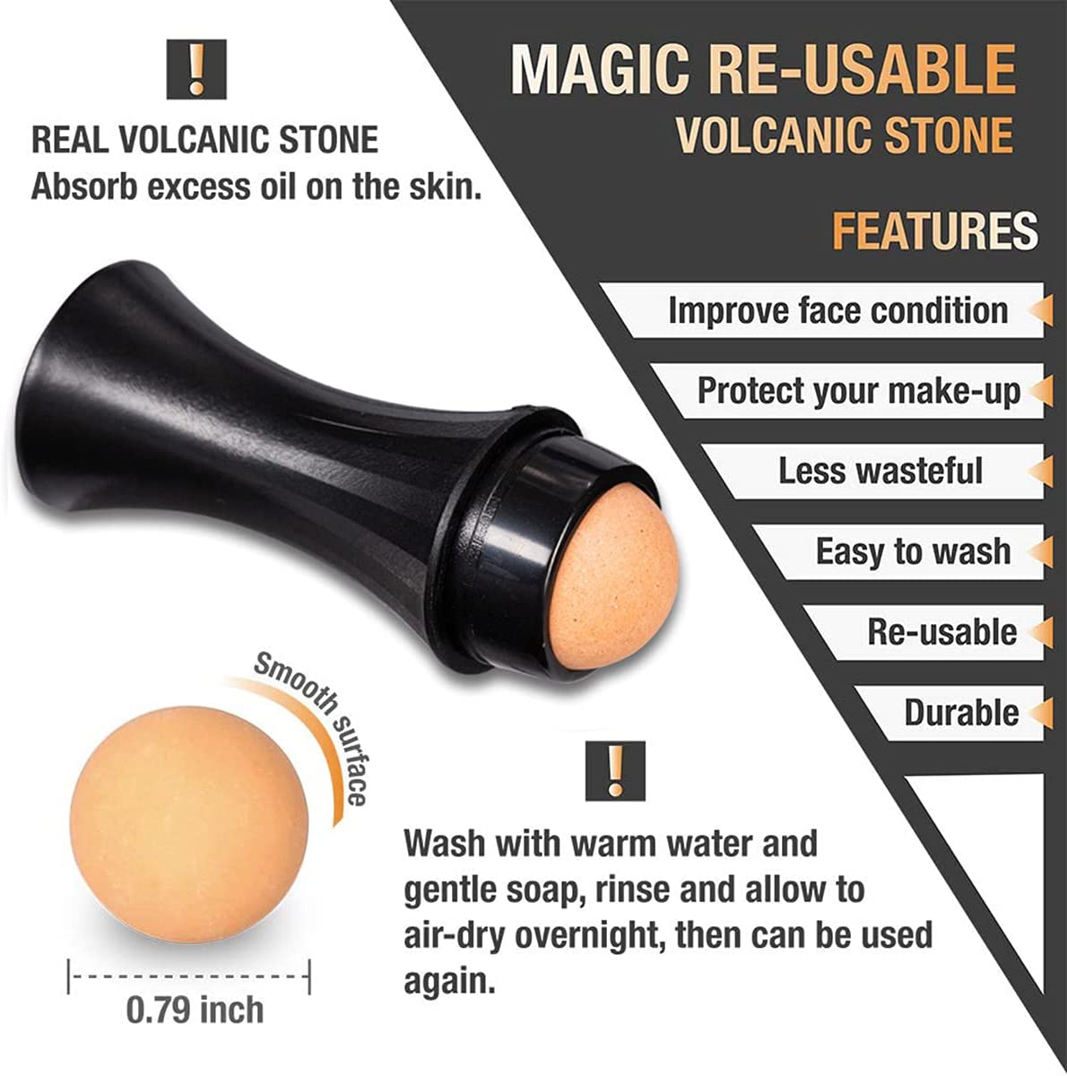 Oil-Absorbing Volcanic Face Roller