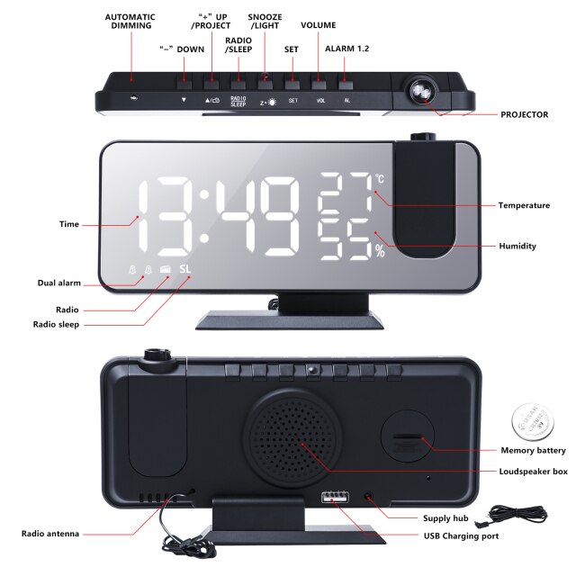 Digital Alarm Clock with built-in FM Radio