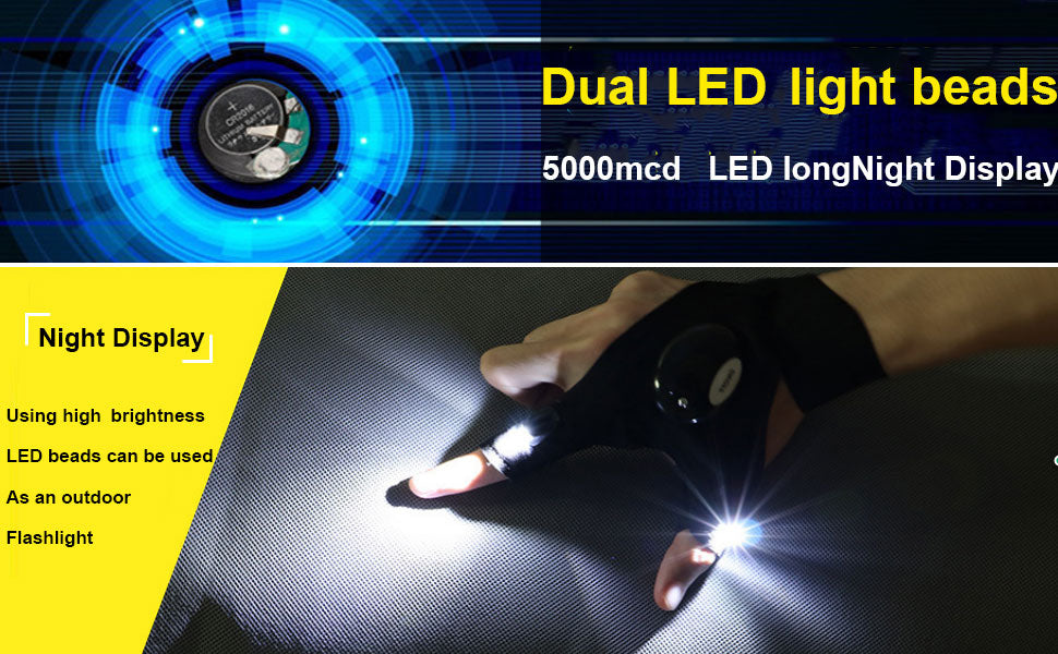 LED Flashlight Gloves -Free your hands!