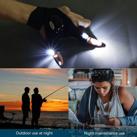 LED Flashlight Gloves -Free your hands!