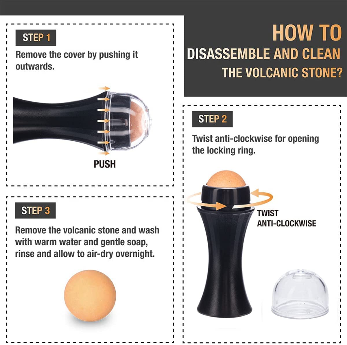 Oil-Absorbing Volcanic Face Roller