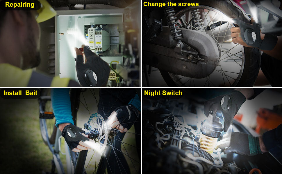 LED Flashlight Gloves -Free your hands!
